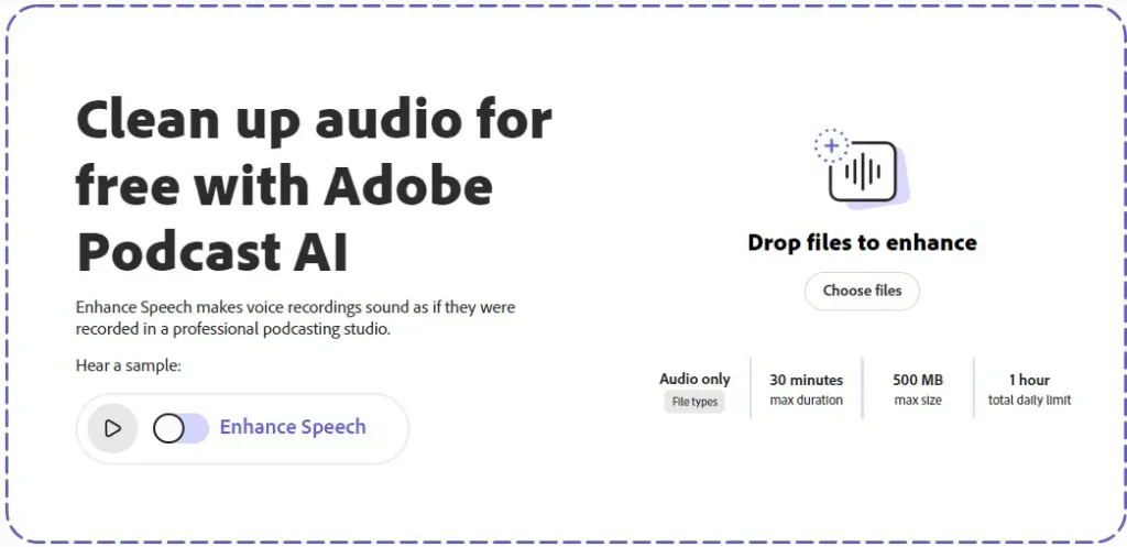 adobe audio enhancer interface