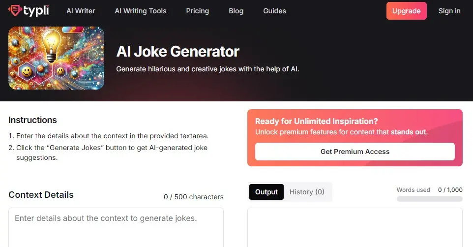 Typli AI Joke Generator