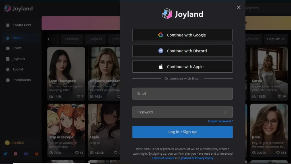 joyland-ai-signup